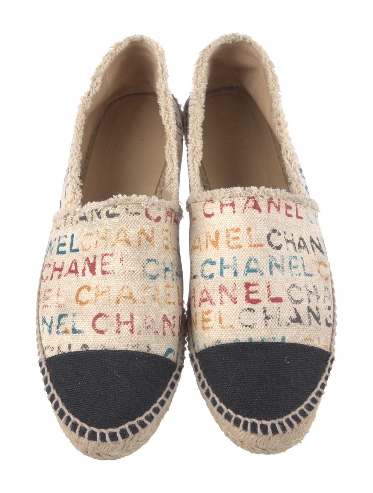 Chanel Interlocking CC Logo Canvas Espadrilles